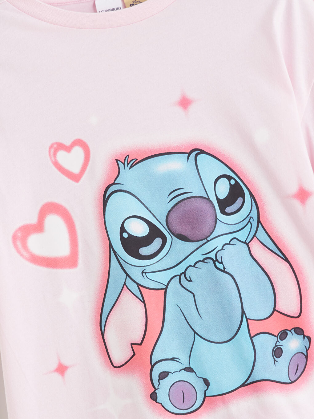 Pembe Angel Baskılı Kız Çocuk Tişört-3