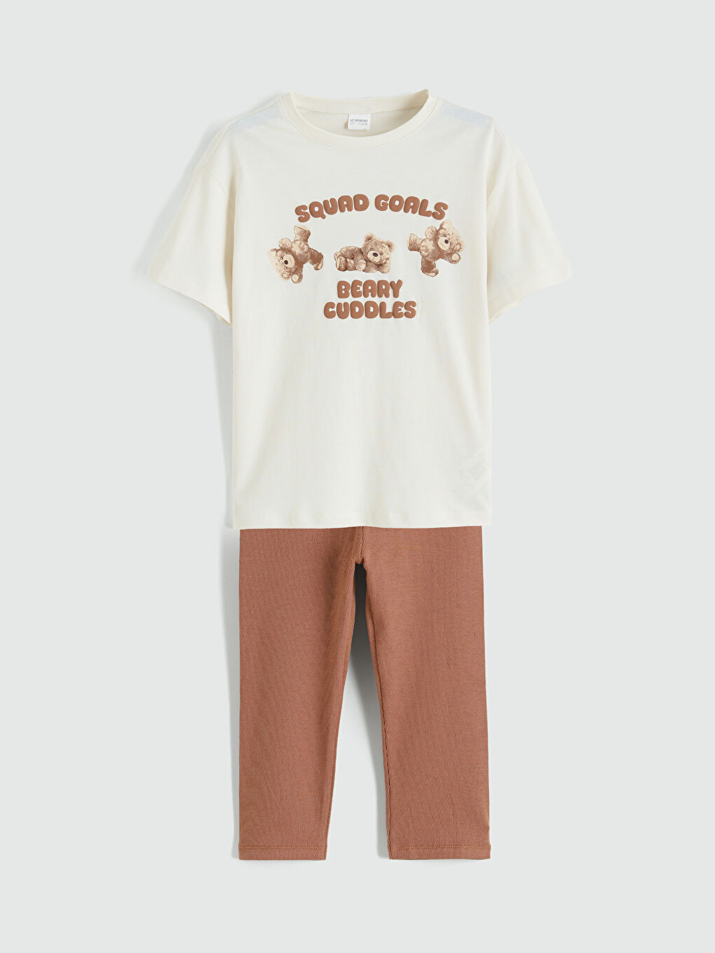 Pembe Baskılı Kız Çocuk Pijama Takım