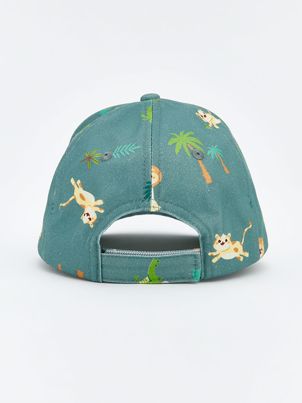 Yeşil Hayvan Baskılı Erkek Bebek Kep Şapka-2