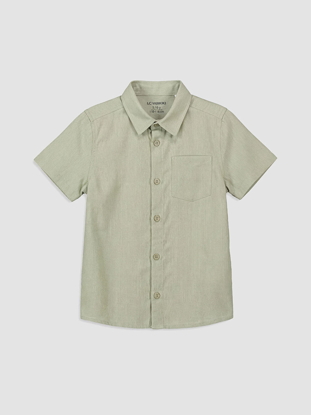 Yeşil Erkek Çocuk Kısa Kollu Poplin Gömlek