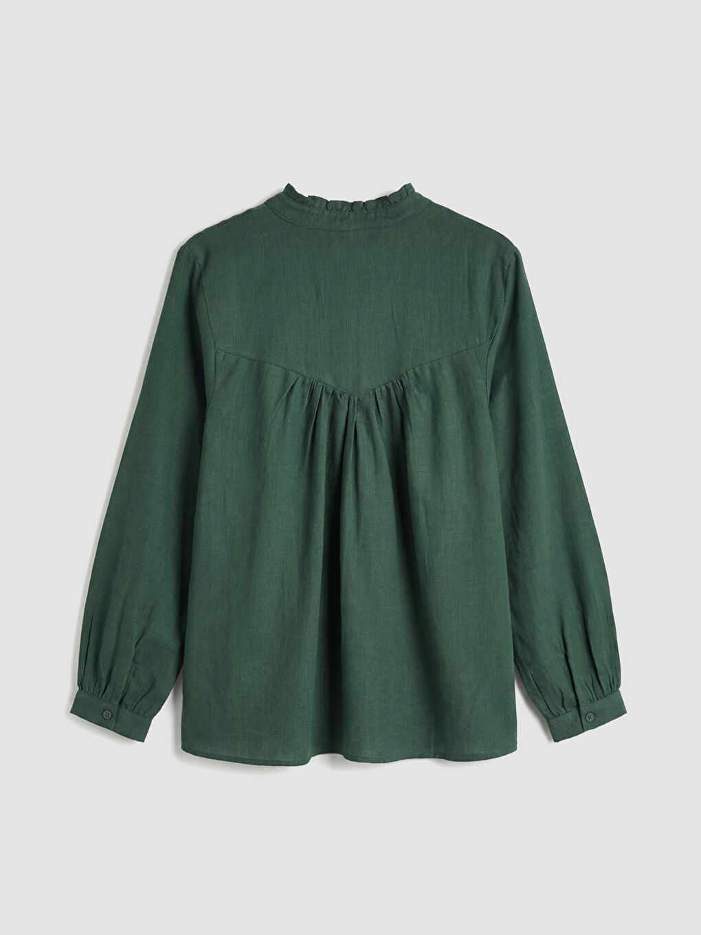 Notch Neck Embroidered Ruched Oversize Blouse-5