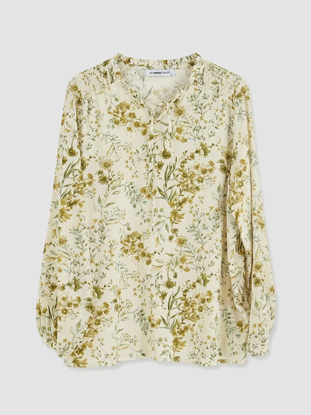 Tie Neck Floral Blouse-2