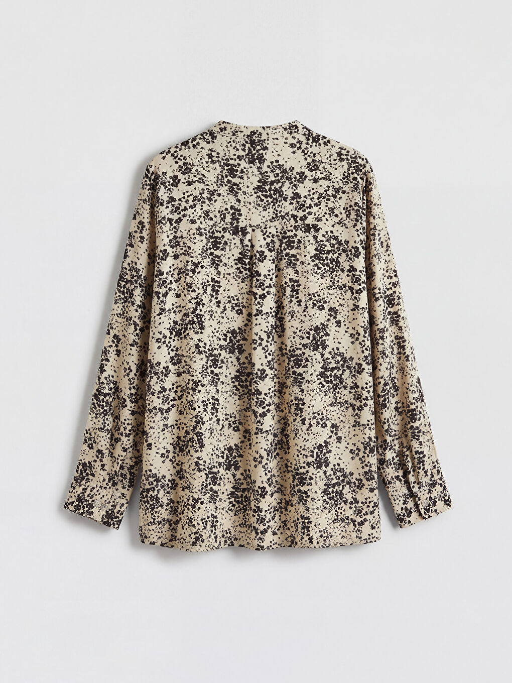 Bej Kaçık Yaka Çiçekli Bluz-1