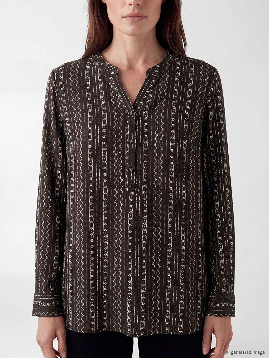 Bluza sa okovratnikom i uzorkom-2