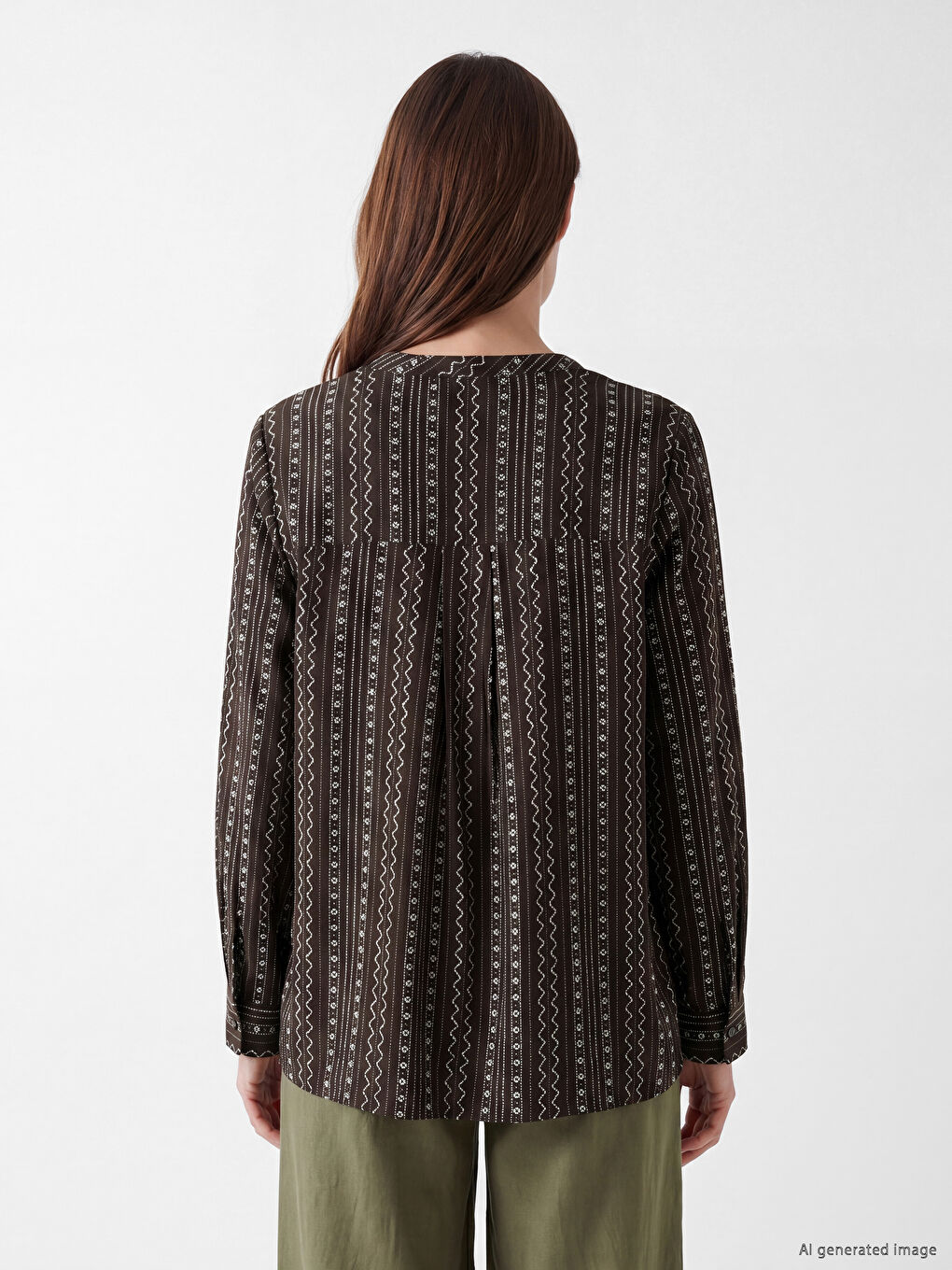 Bluza sa okovratnikom i uzorkom-3