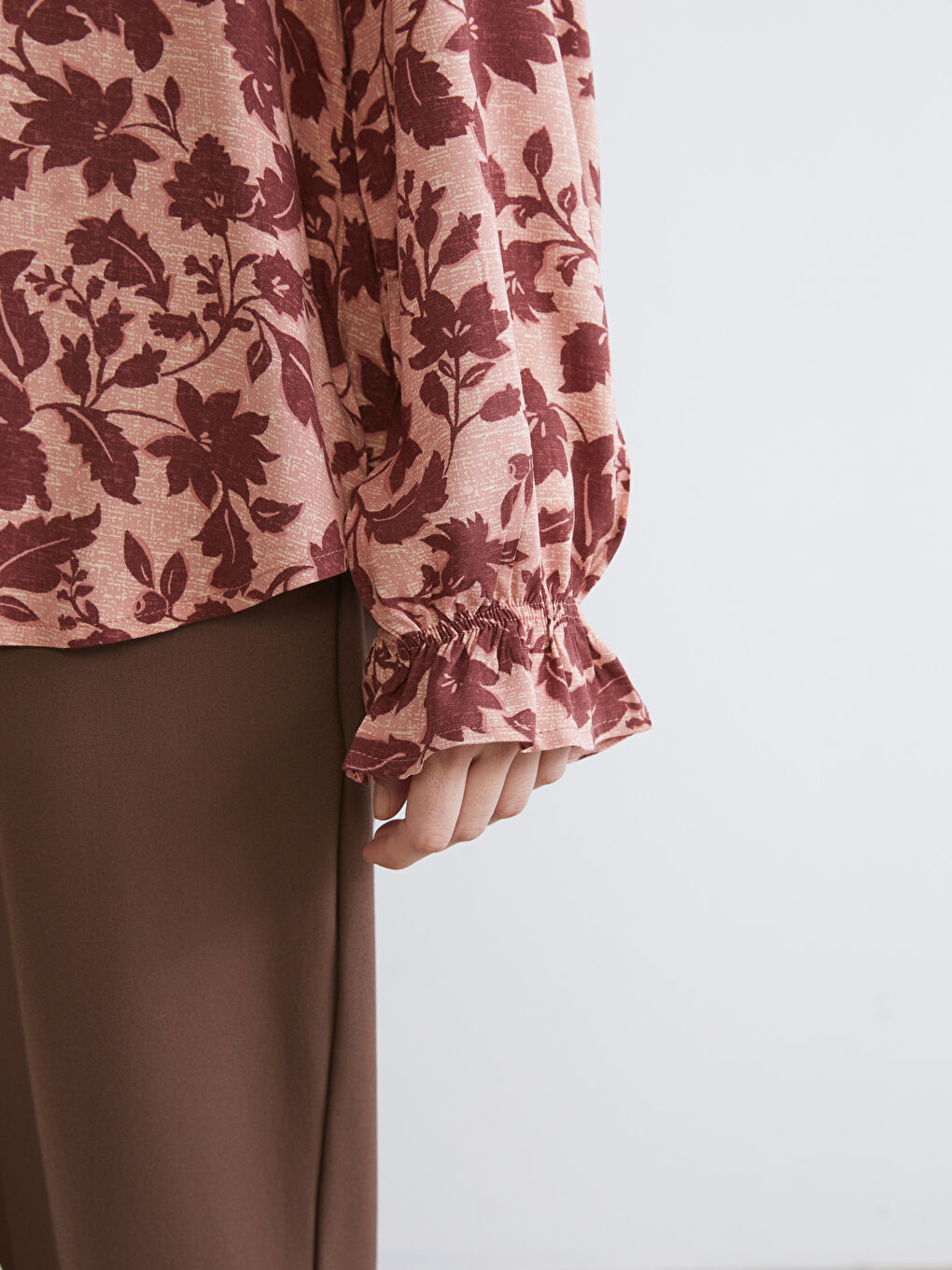 Notch Neck Floral Blouse-2