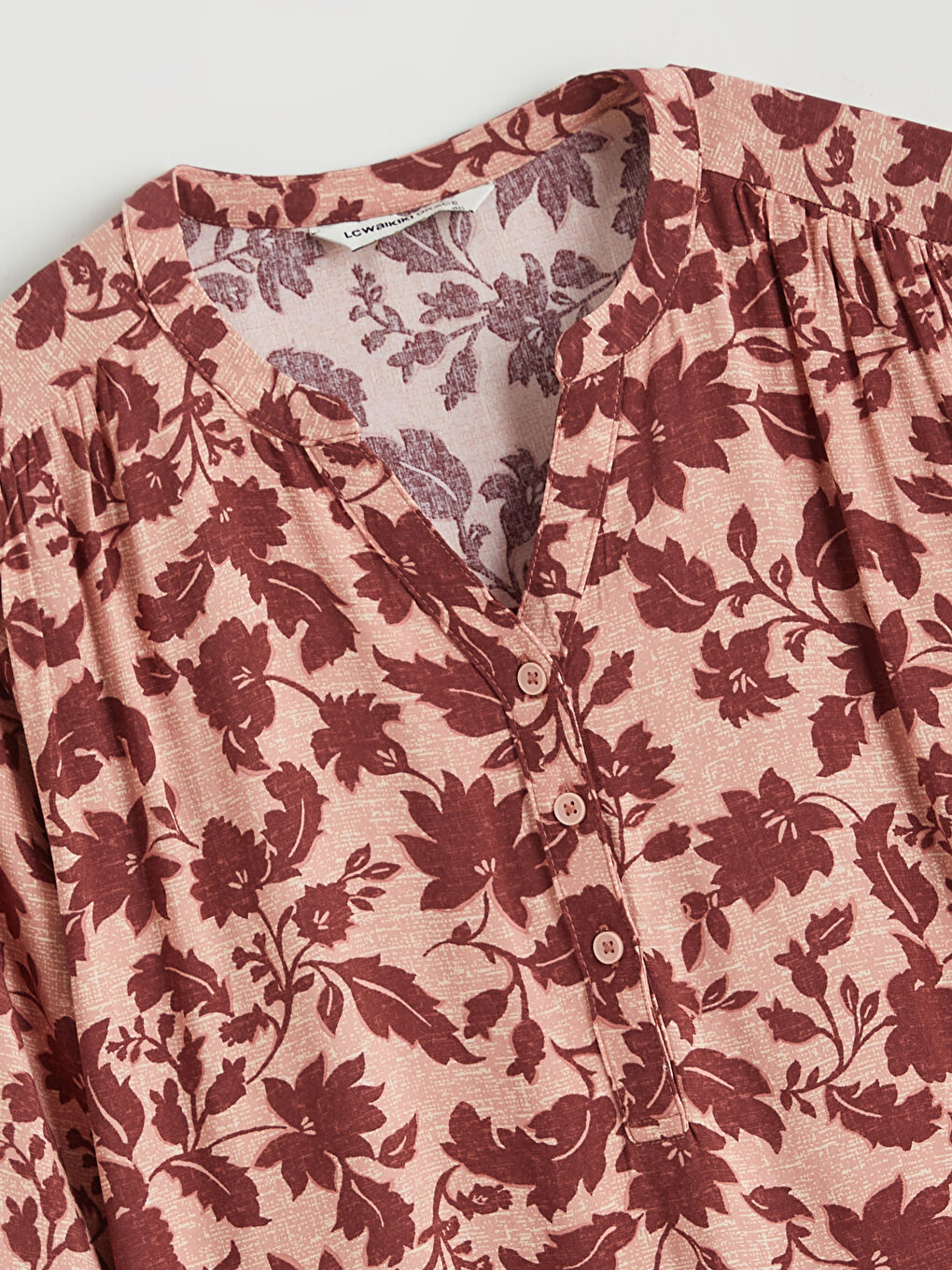 Notch Neck Floral Blouse-5