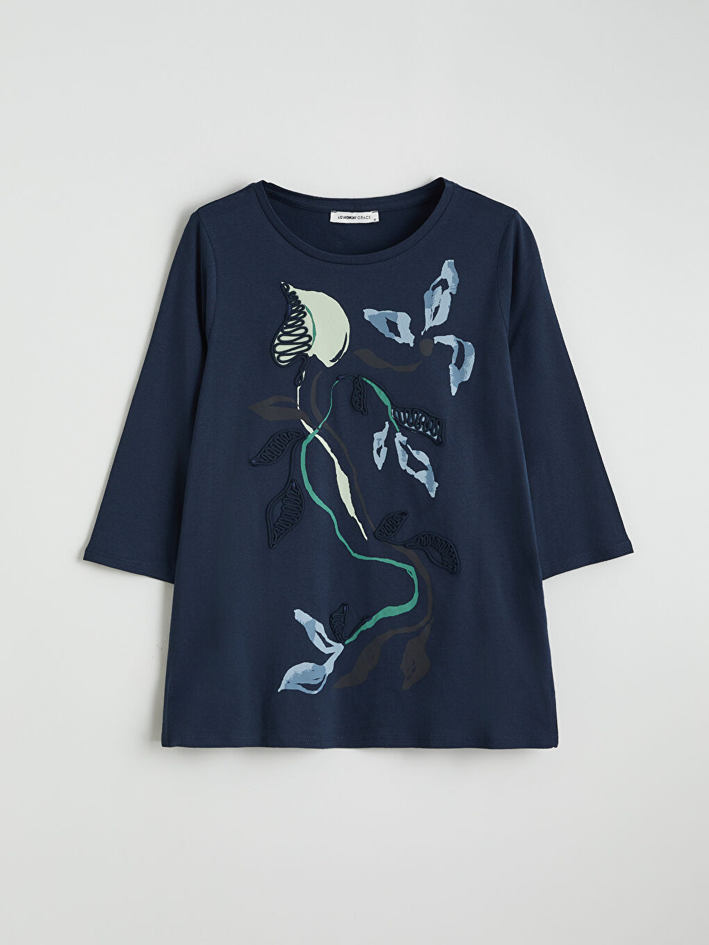 Женская футболка с принтом и круглым вырезом-4