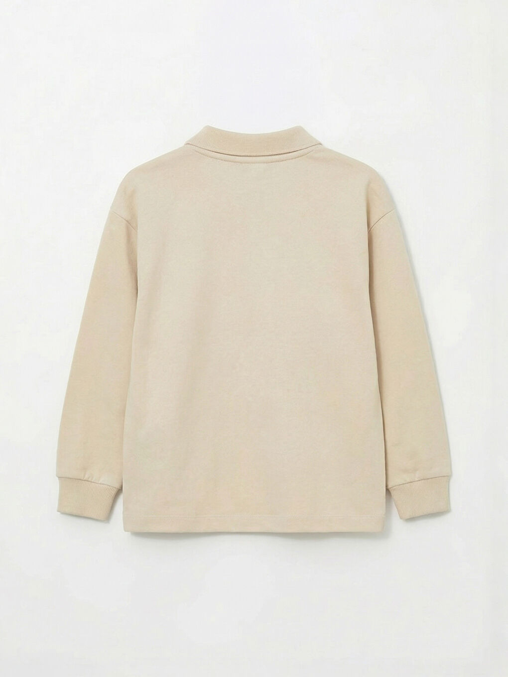 Bej Polo Yaka Erkek Çocuk Sweatshirt ve Pantolon	-2