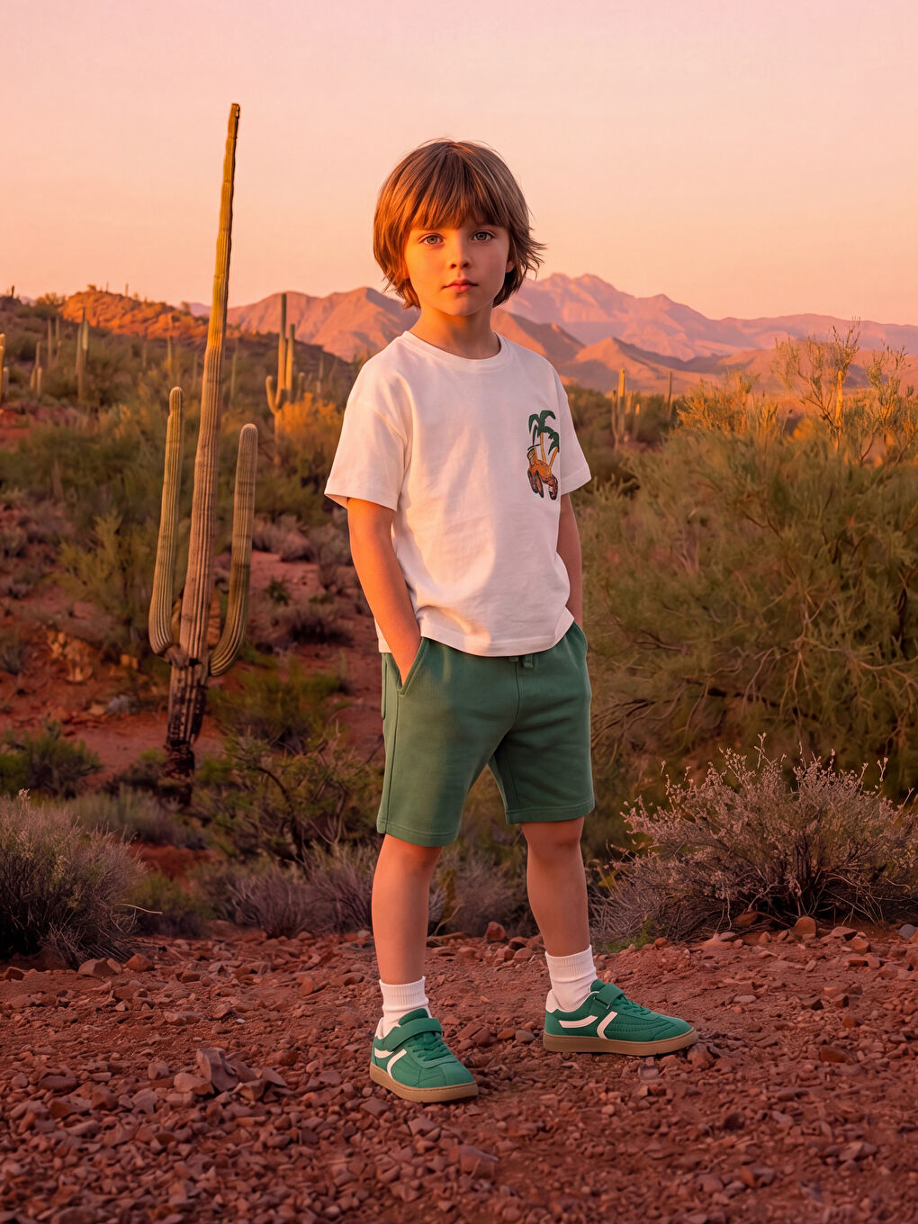 Комплект из 2 футболок и шорт с принтом для мальчиков