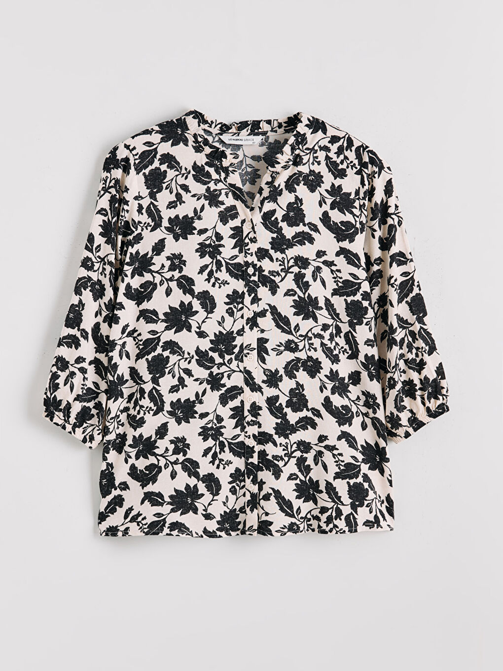 Notch Neck Floral Blouse-4
