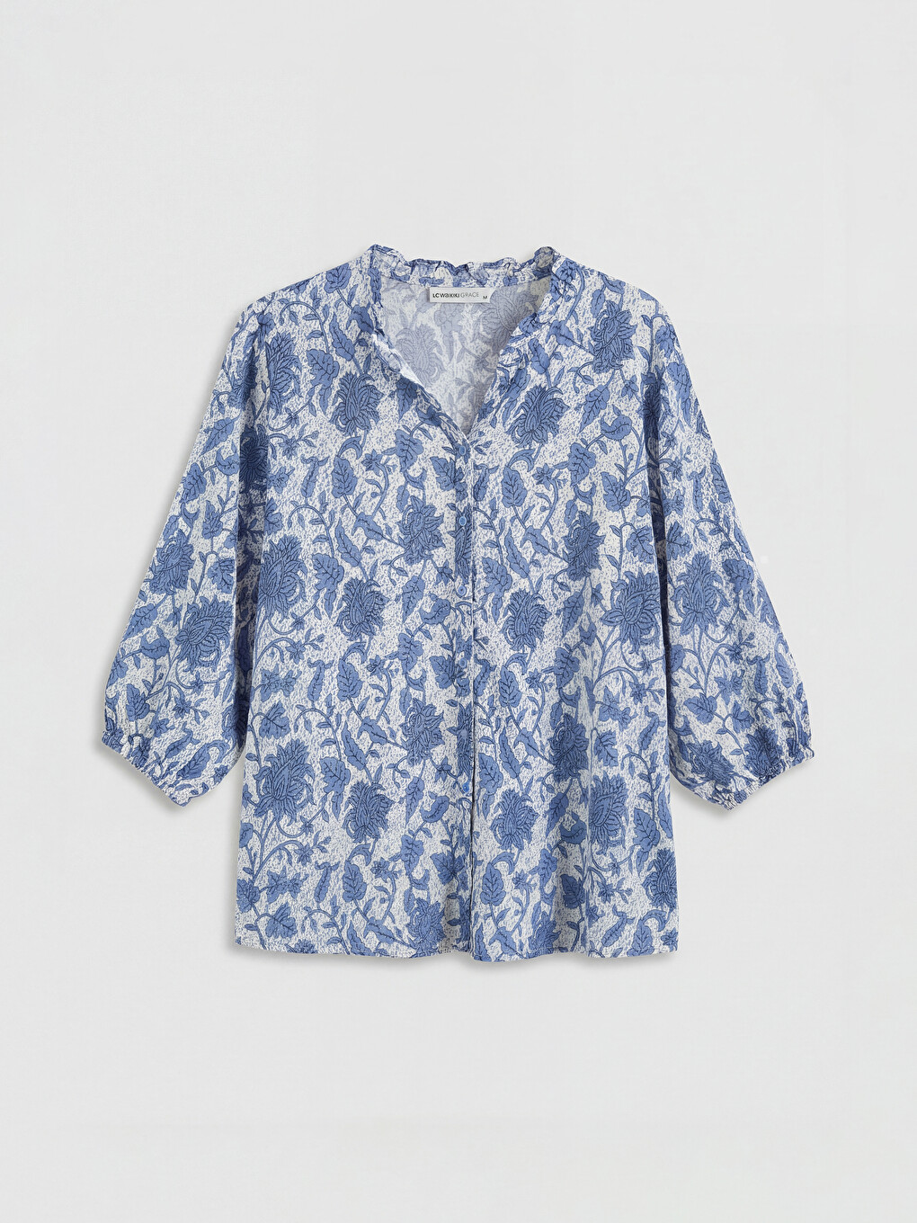 Notch Neck Floral Blouse-3
