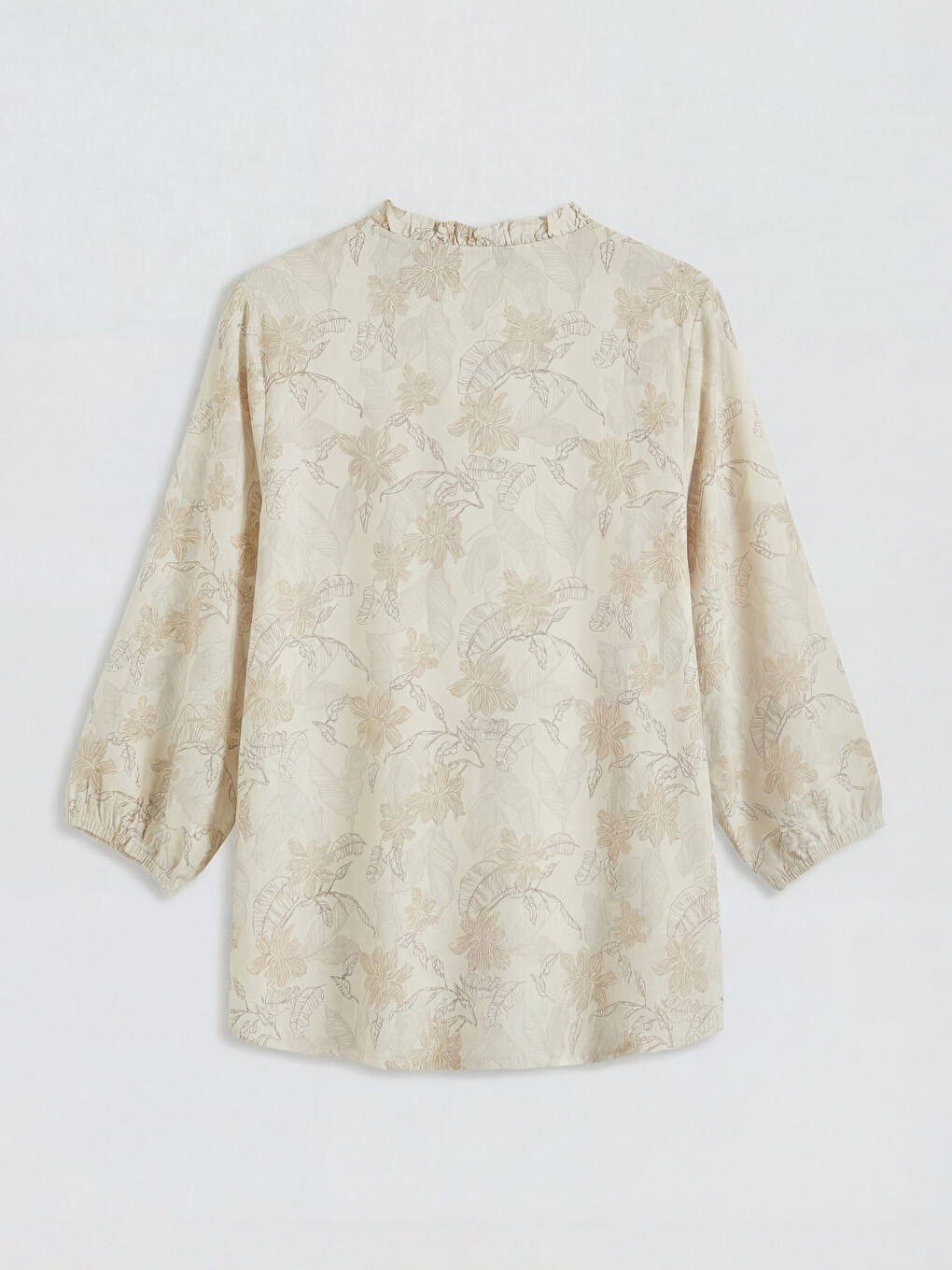 Cvjetna Bluza s Izrezom s Prorezom-5