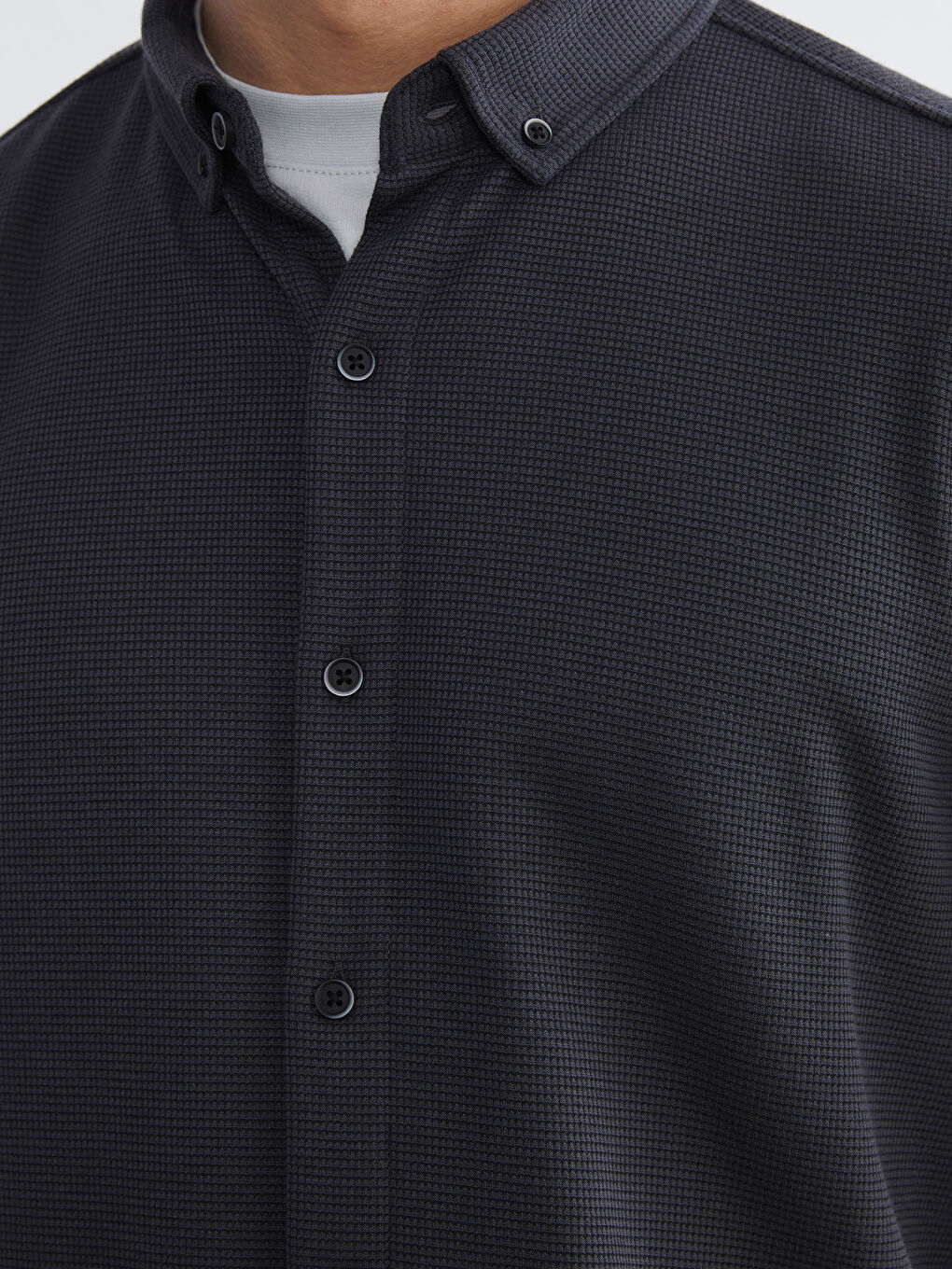 Antrasit Slim Fit Erkek Gömlek-2