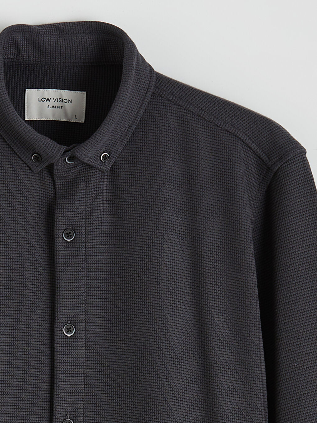 Antrasit Slim Fit Erkek Gömlek-5
