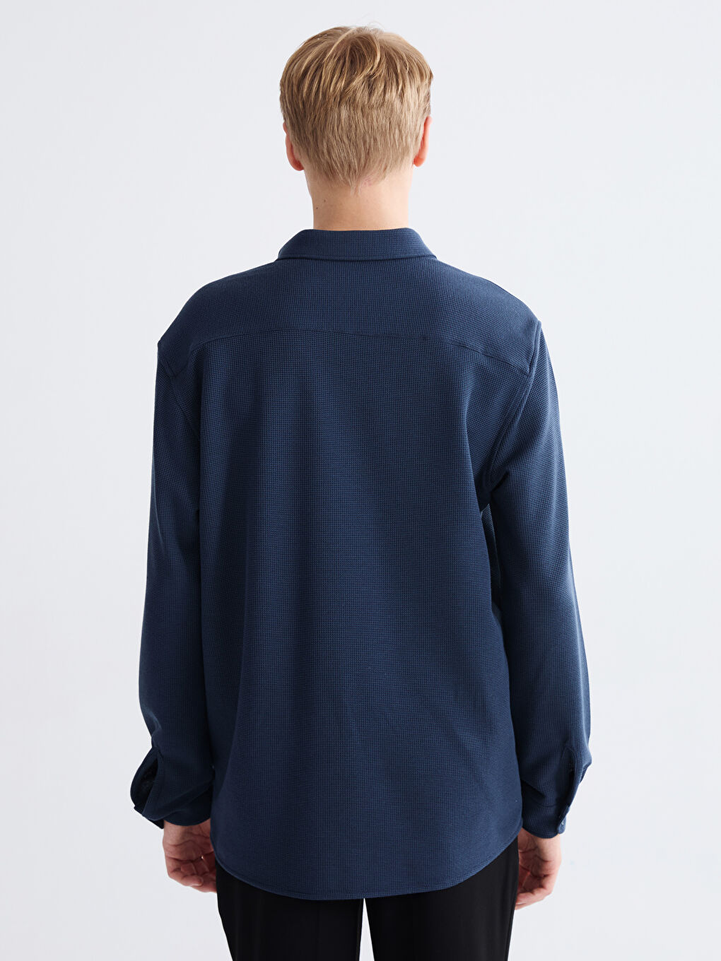 Petrol Slim Fit Erkek Gömlek-3