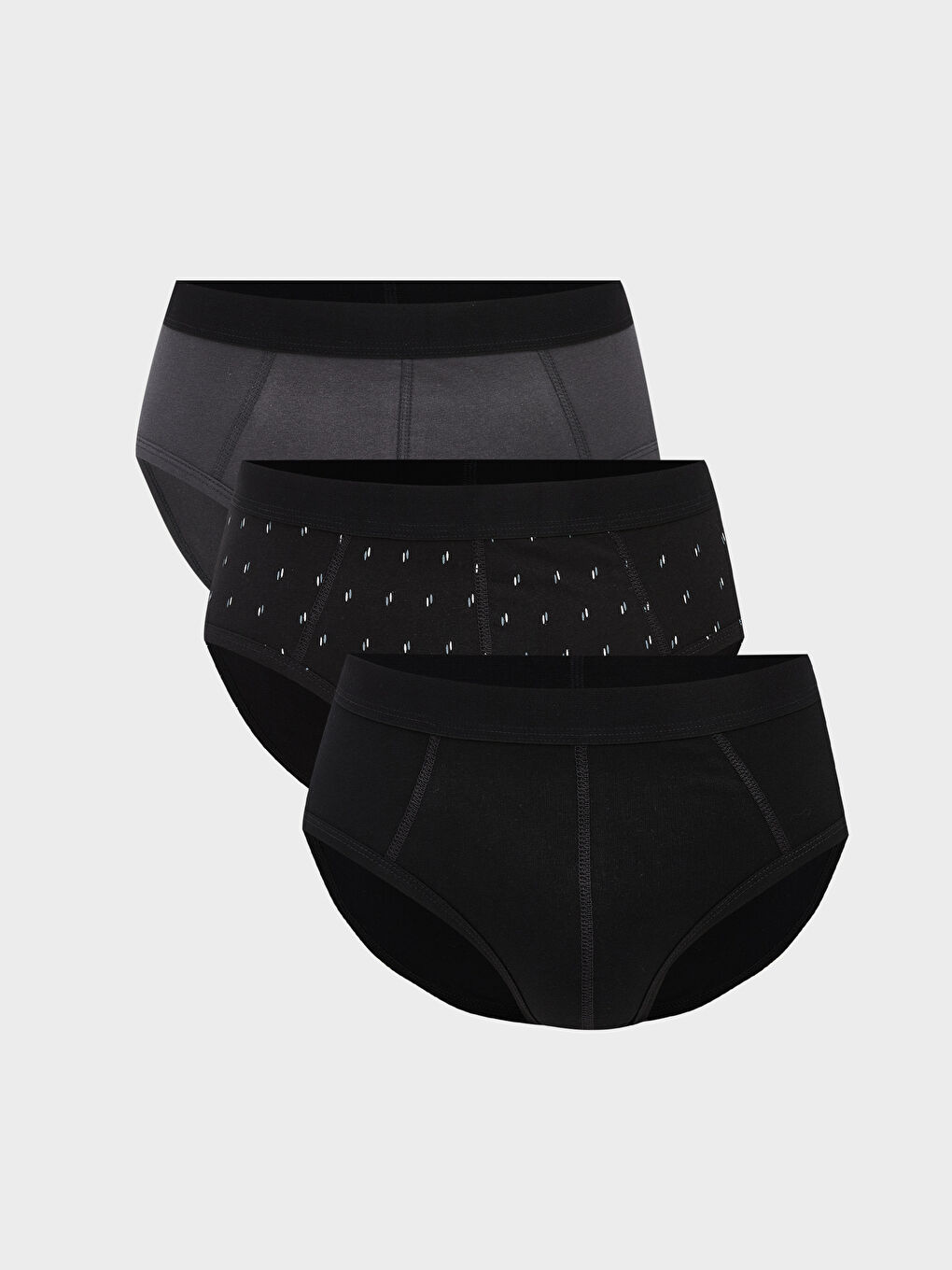 Siyah Standart Kalıp Pamuklu Esnek Slip Boxer 3'lü