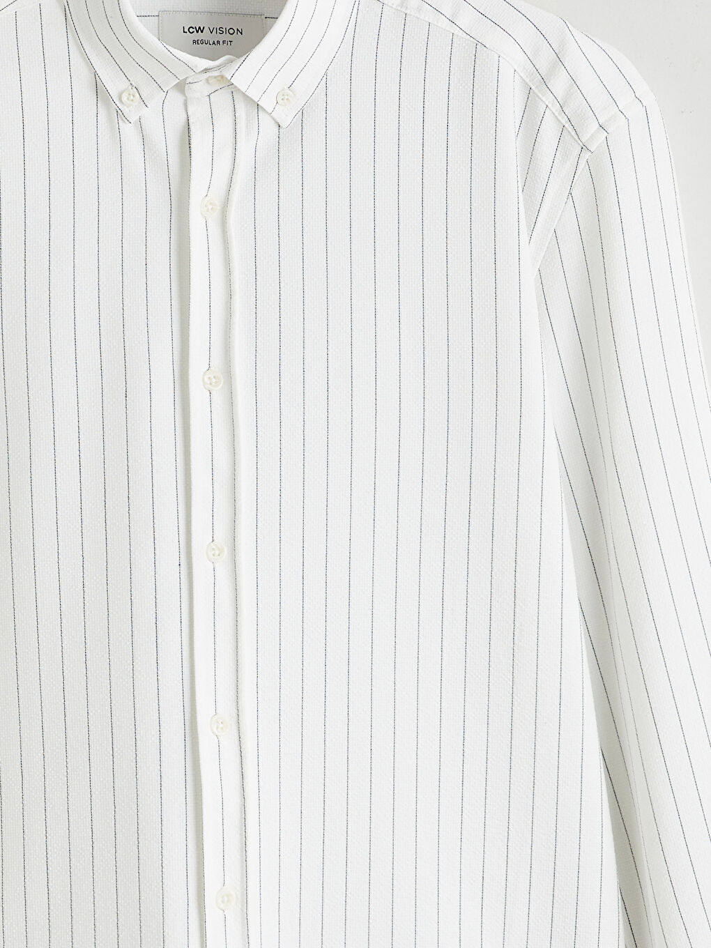 Ekru Regular Fit Çizgili Erkek Gömlek-5
