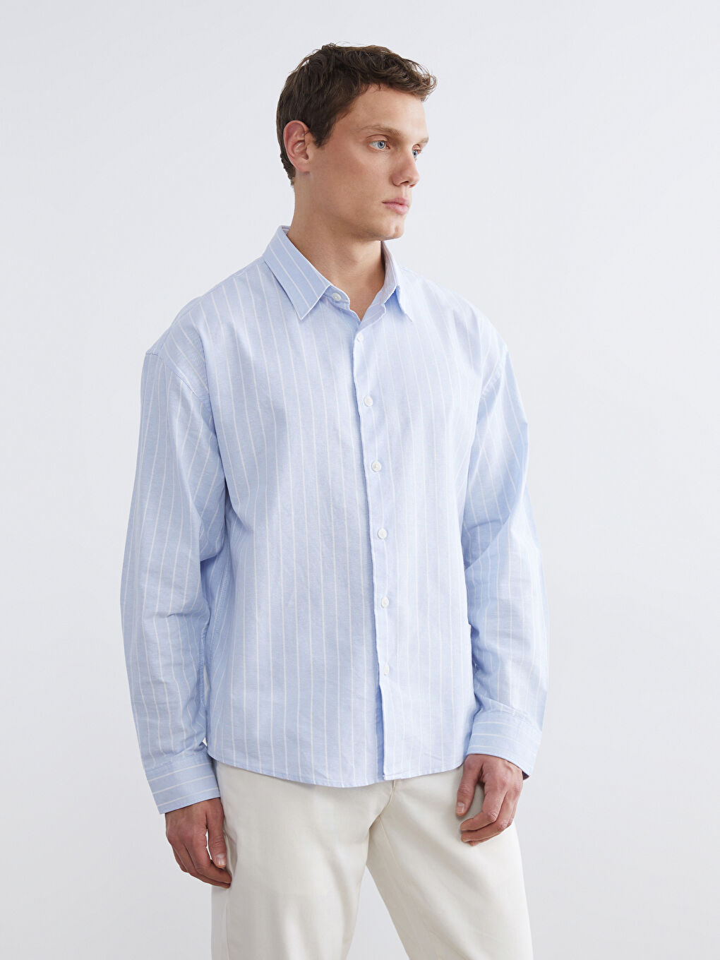 Relaxed Fit Striped Men's Shirt