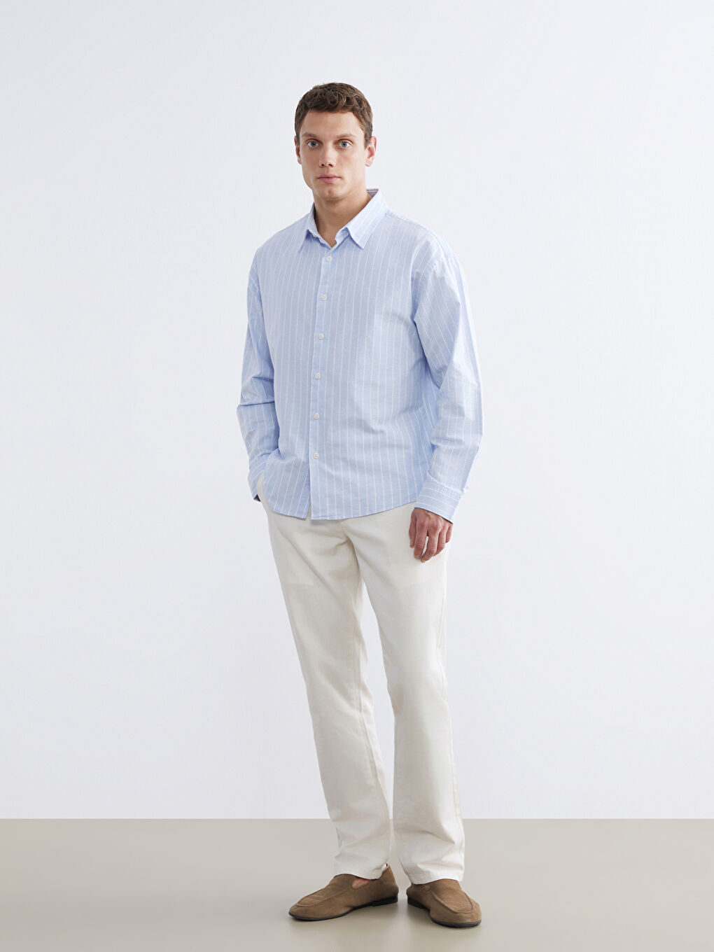 Relaxed Fit Striped Men's Shirt-1