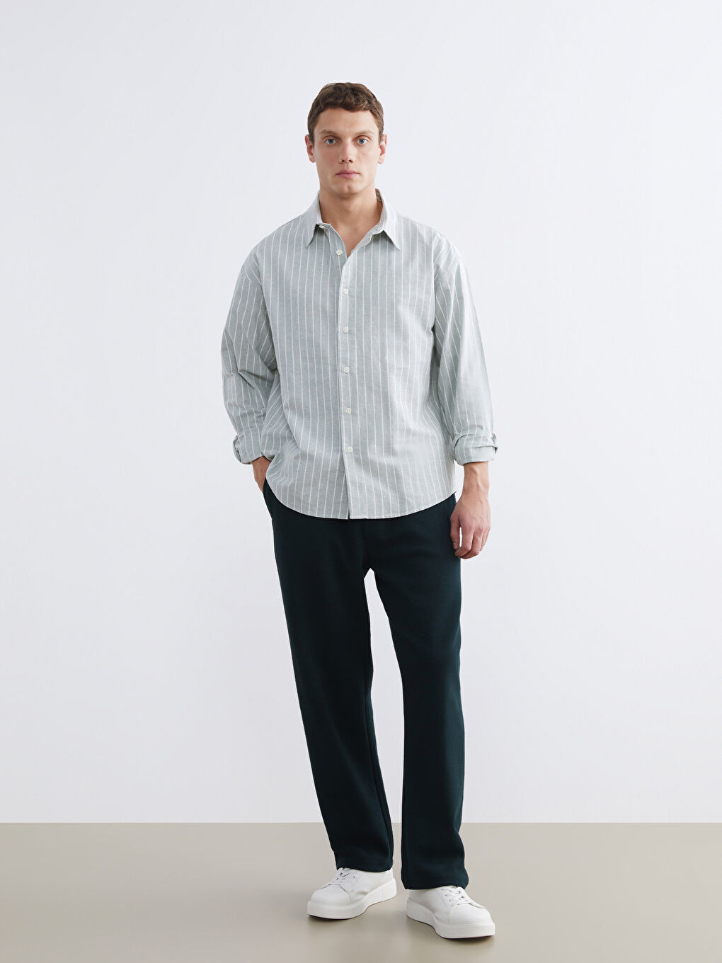 Relaxed Fit Striped Men's Shirt-1