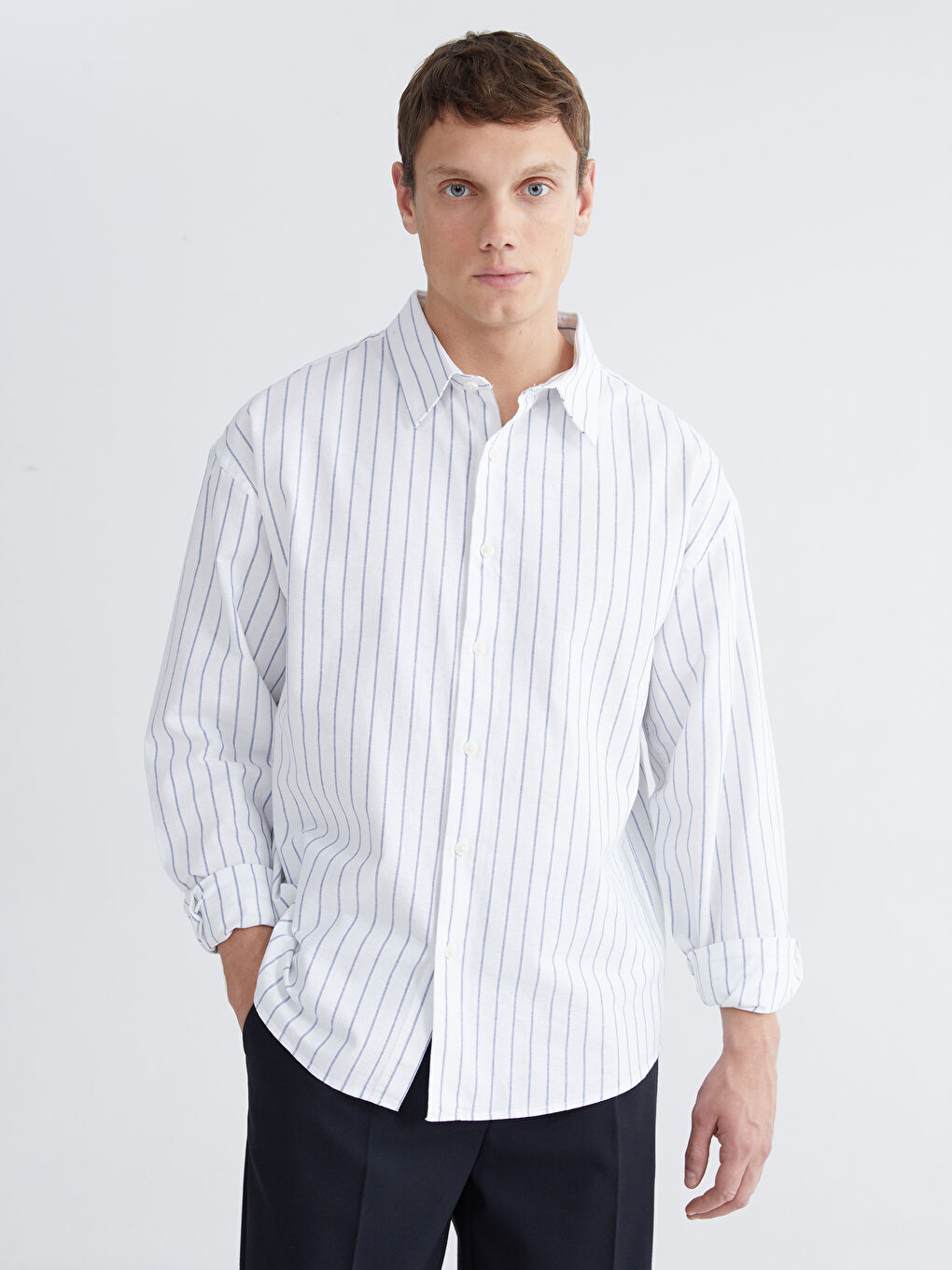 Relaxed Fit Striped Men's Shirt