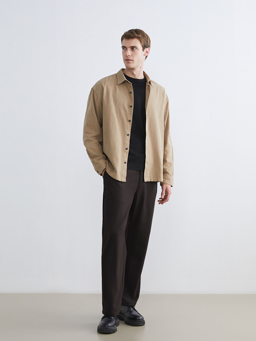 Široka teksturirana košulja za muškarce-1