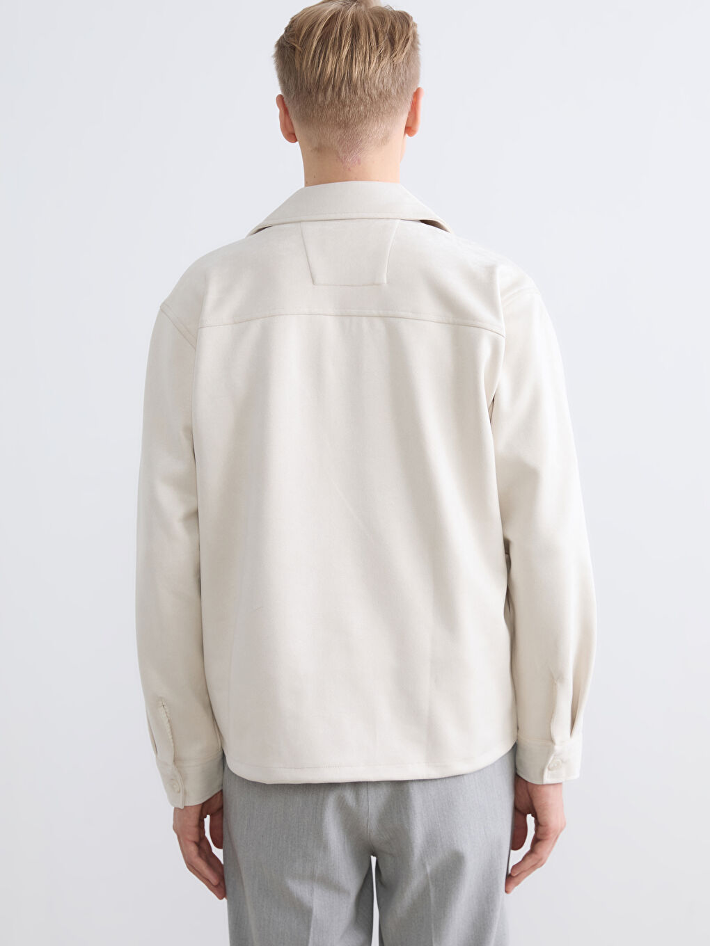 Bej Regular Fit Erkek Gömlek Ceket-3