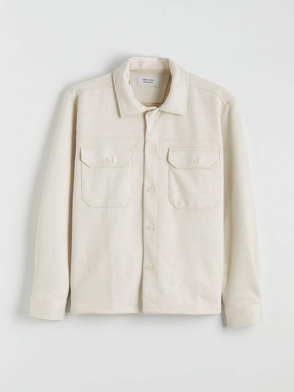 Bej Regular Fit Erkek Gömlek Ceket-4