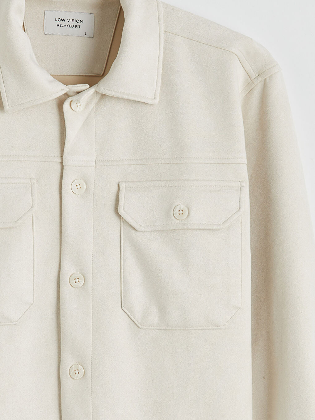 Bej Regular Fit Erkek Gömlek Ceket-5