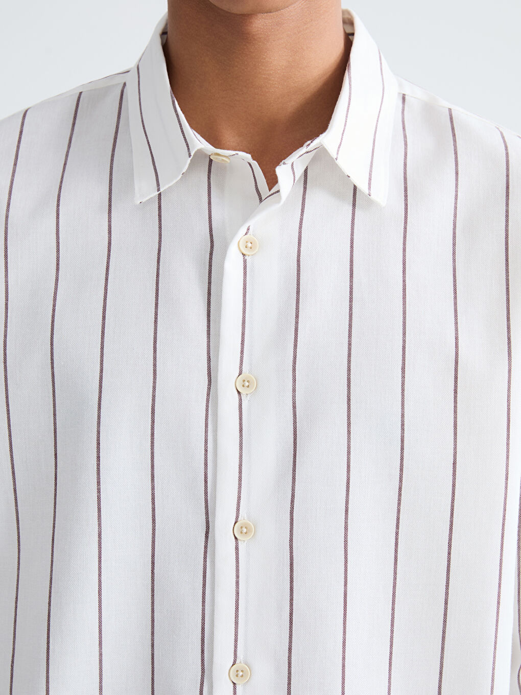 Chemise Texturée Rayée Coupe Décontractée pour Homme-2