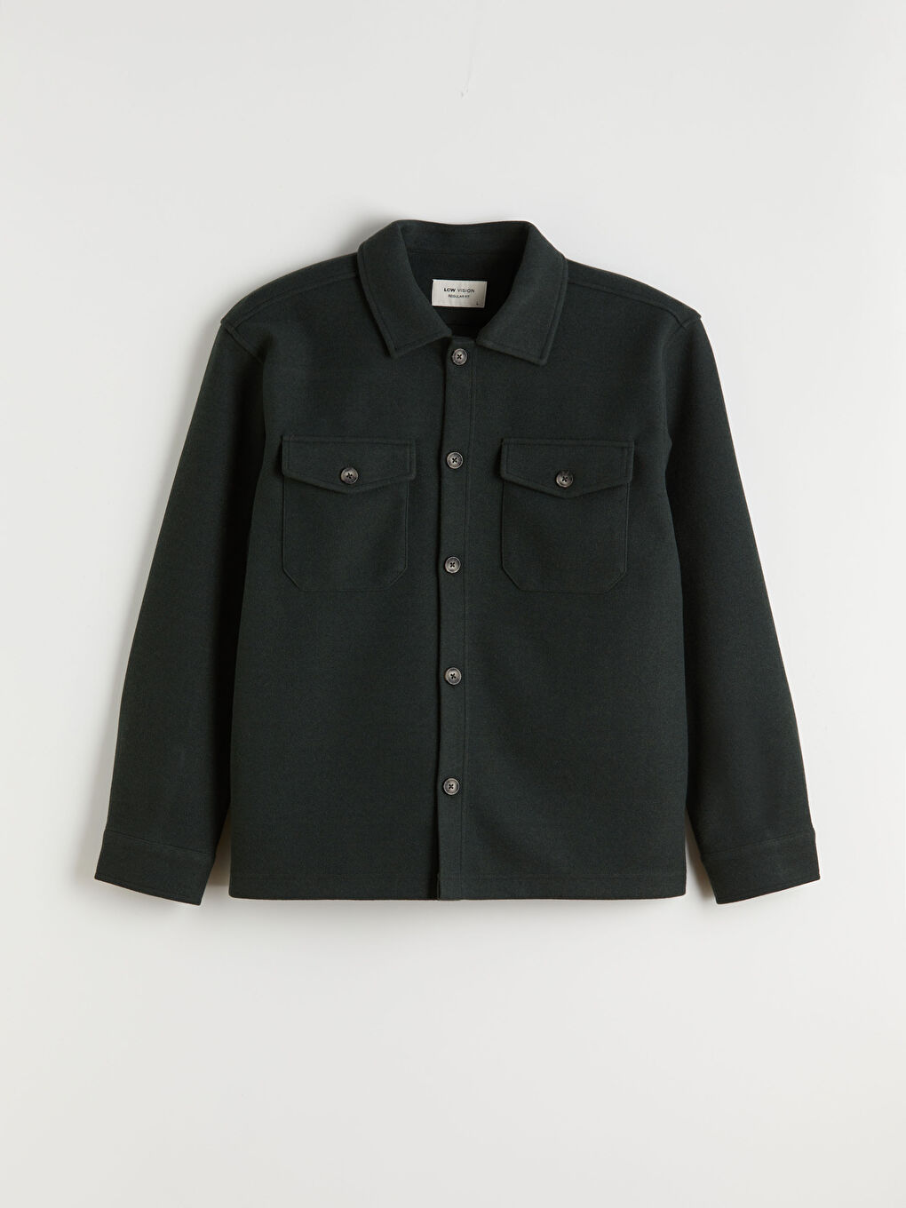 Yeşil Rahat Kalıp Erkek Kaşe Gömlek Ceket-5