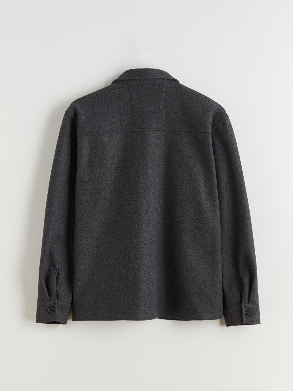 Antrasit Rahat Kalıp Erkek Kaşe Gömlek Ceket-5