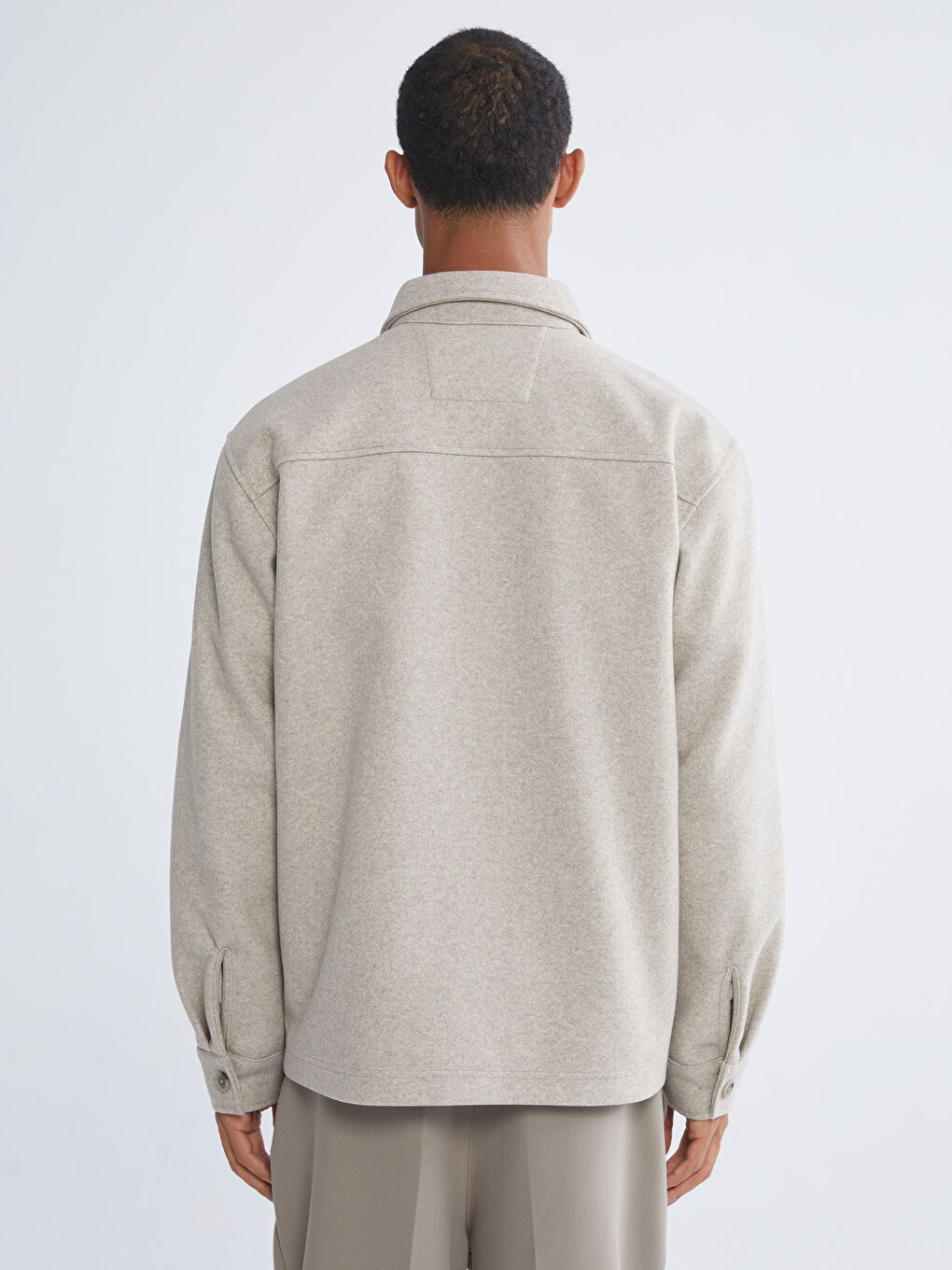 Мужчины Бежевый Верхняя рубашка-4