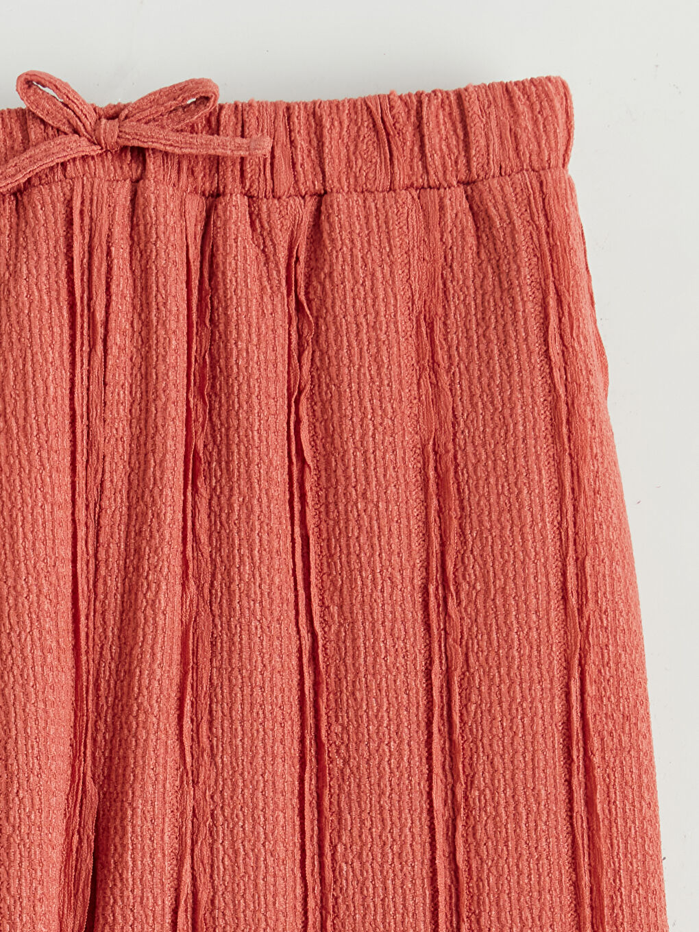 Pembe Beli Lastikli Dokulu Kız Çocuk Pantolon-1