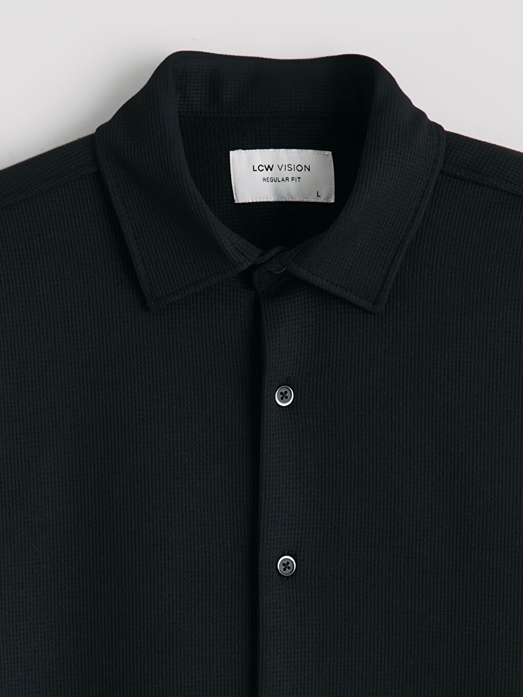 Siyah Regular Fit Erkek Gömlek-5