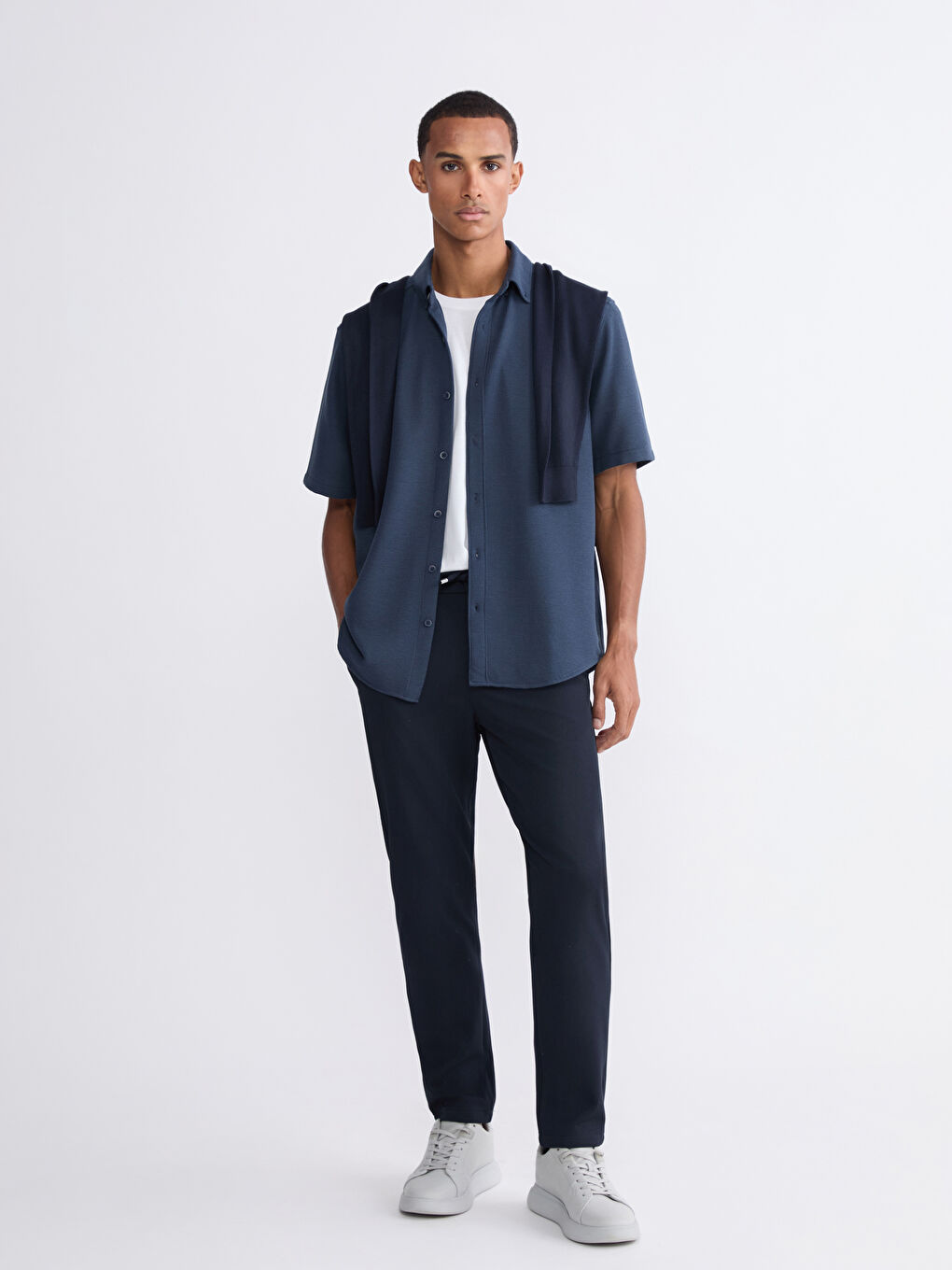 Petrol Regular Fit Erkek Gömlek-1