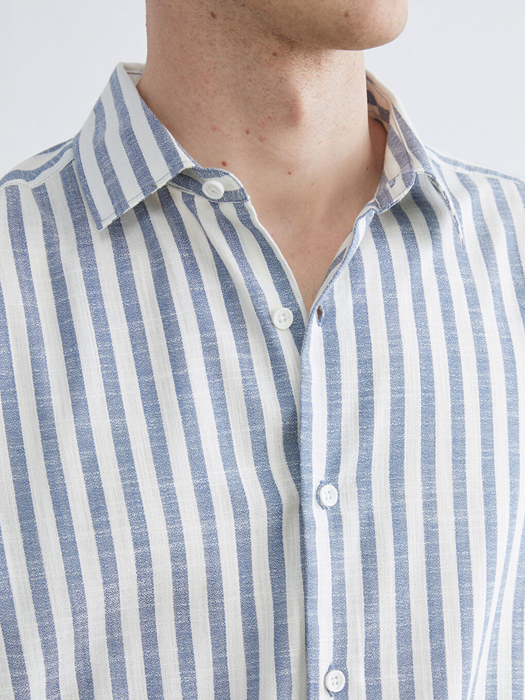 Regular Fit Striped Gabardine Men's Shirt-2