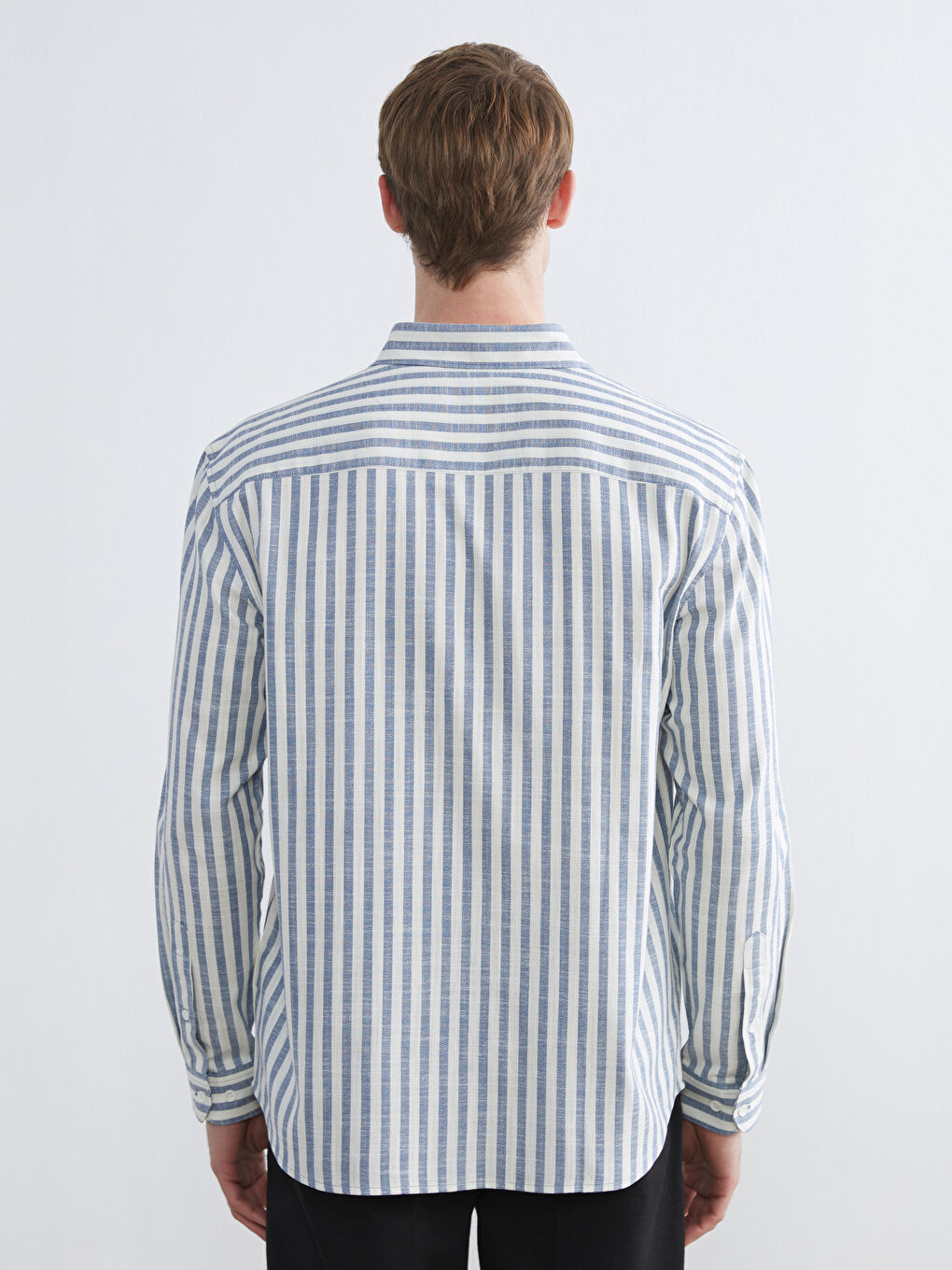 Regular Fit Striped Gabardine Men's Shirt-3