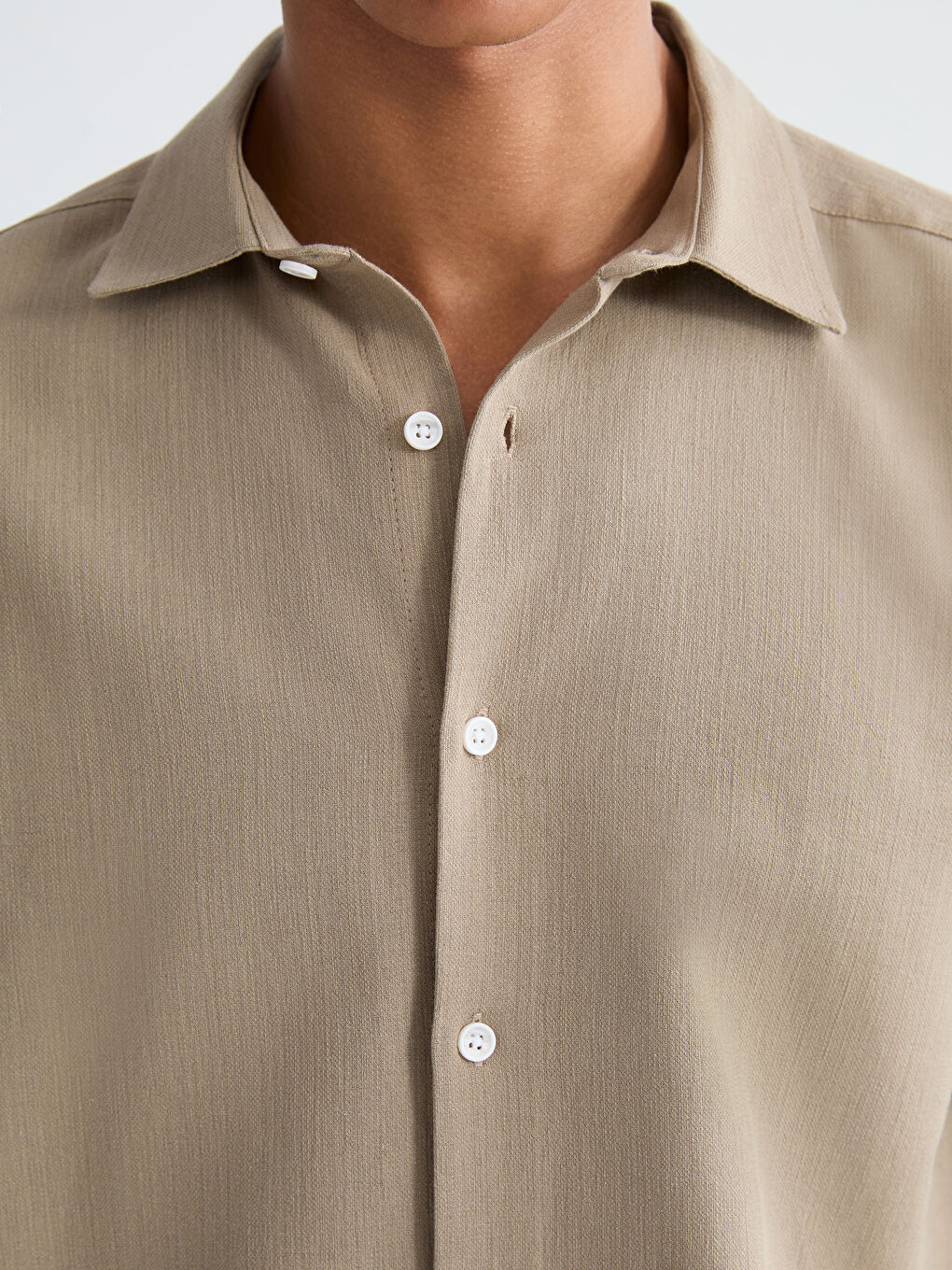 Kahverengi Regular Fit Armürlü Erkek Gömlek-2