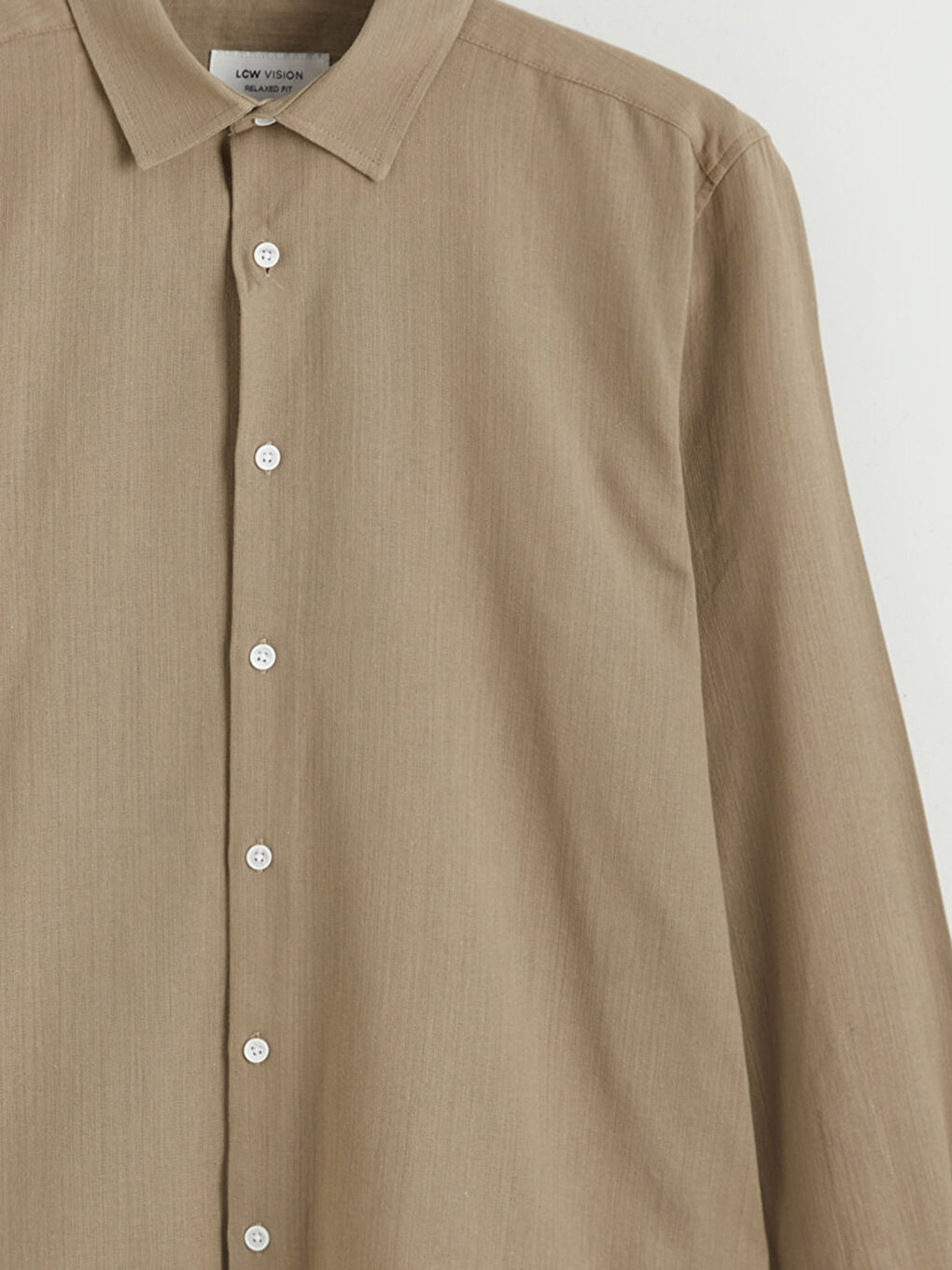 Kahverengi Regular Fit Armürlü Erkek Gömlek-5