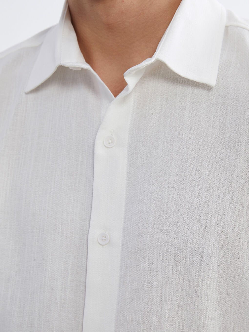 Ekru Regular Fit Armürlü Erkek Gömlek-2