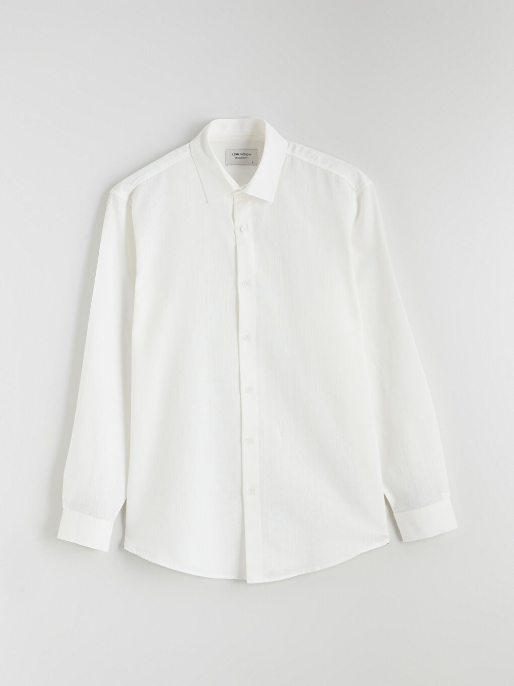 Ekru Regular Fit Armürlü Erkek Gömlek-4