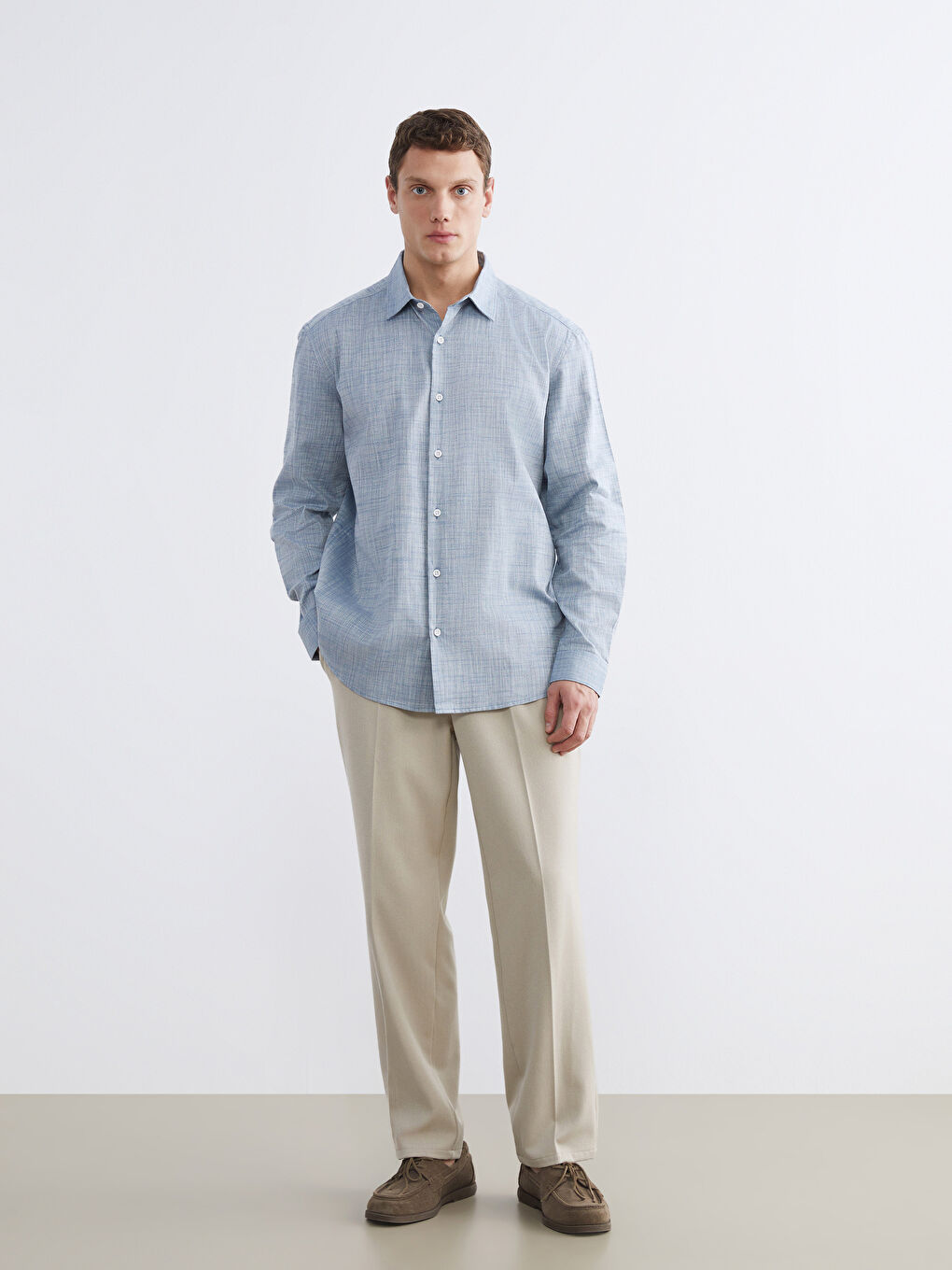 Regular Fit Dobby Fabric Men's Shirt-1