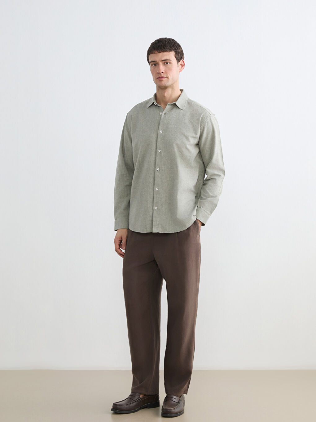 Regular Fit Dobby Fabric Men's Shirt-1