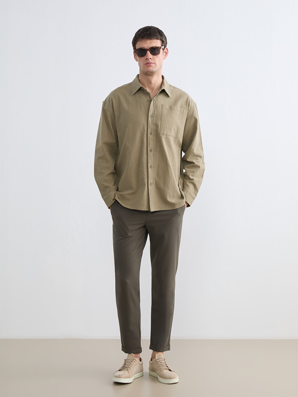 Regular Fit Gabardin Erkek Gömlek-1