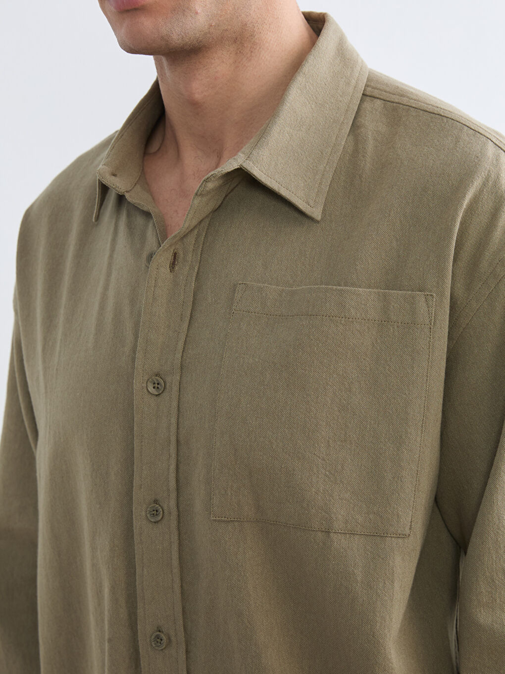 Regular Fit Gabardin Erkek Gömlek-2