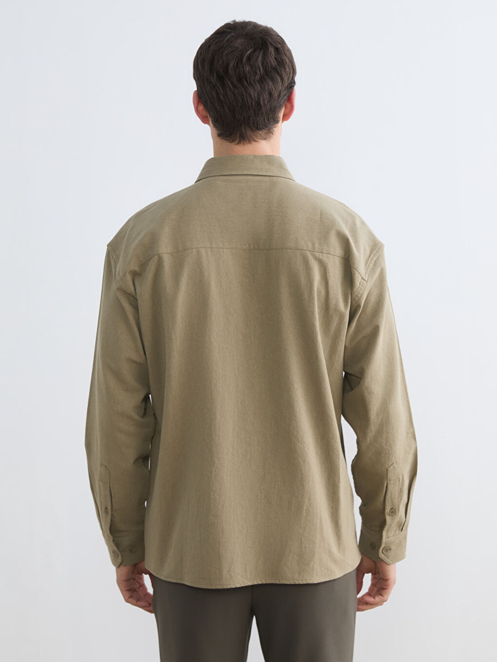 Regular Fit Gabardin Erkek Gömlek-3