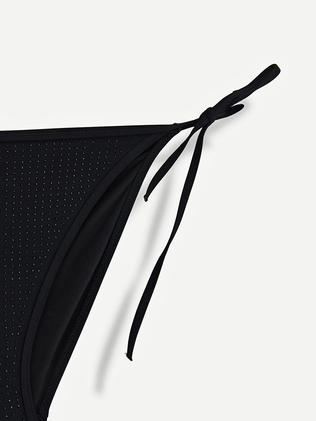 Siyah Taş Detaylı Bağlamalı Kadın Bikini Altı-1