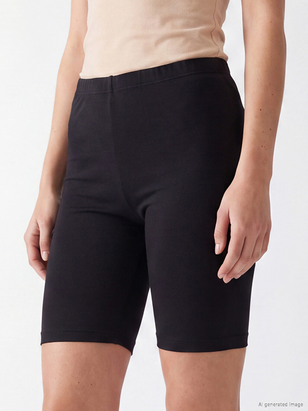 Elastic Waist Women's Swimming Shorts Leggings-3